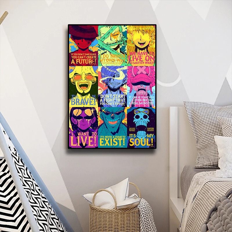 Home Improvement Furniture - O-One P-Piece Character Frameless Canvas Art