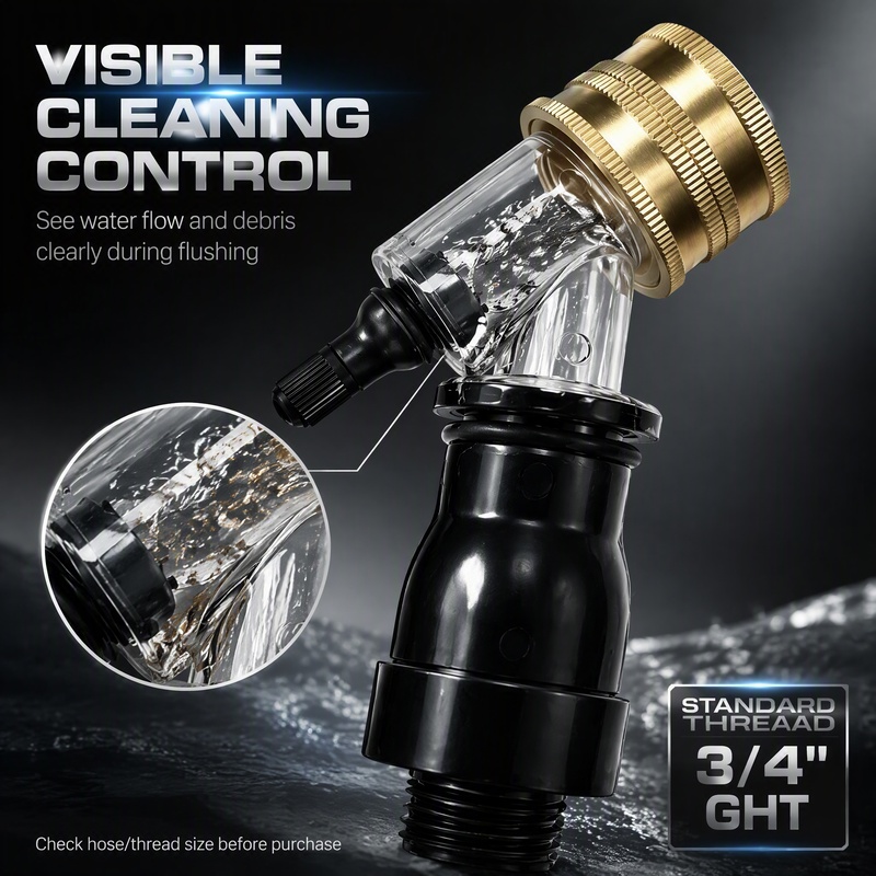 Home Improvement K&B Construction - Transparent Visual Water Filter Adapter Tap