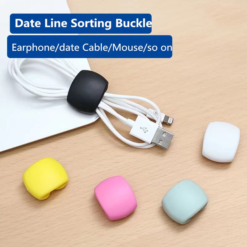 Cable Staple Clip - Silicone Cable Organizer USB Cable Winder