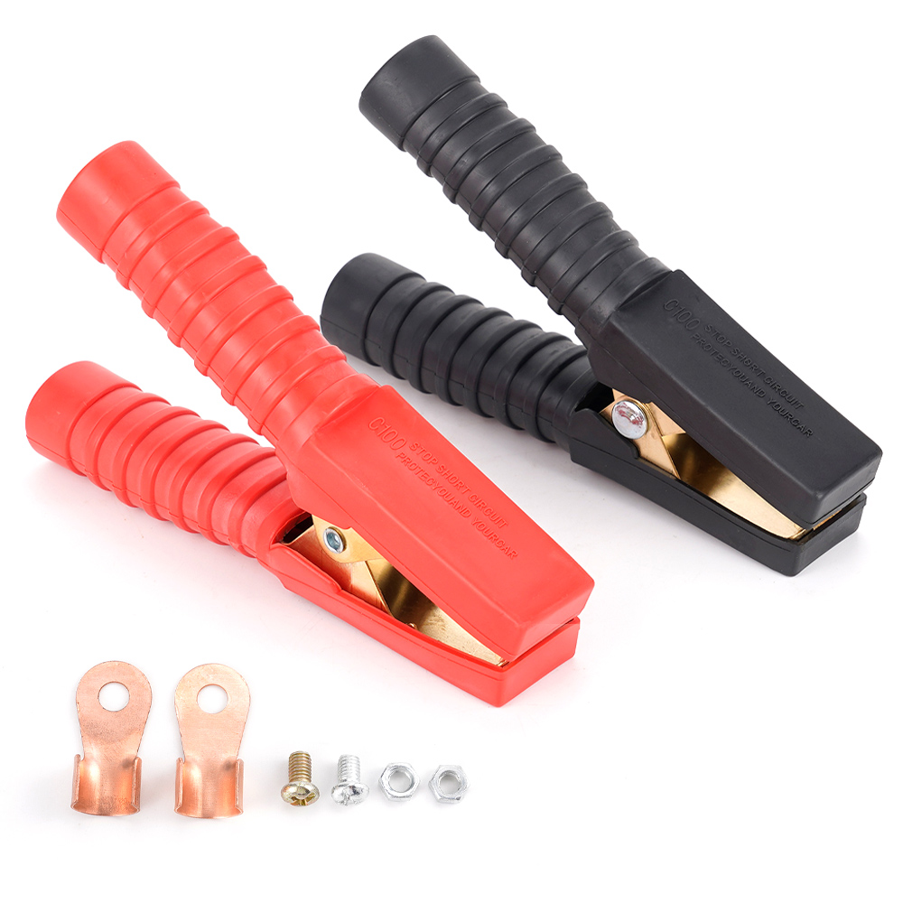 Cable Staple Clip - 2Pcs Large 500A-1000A Alligator Clip Car