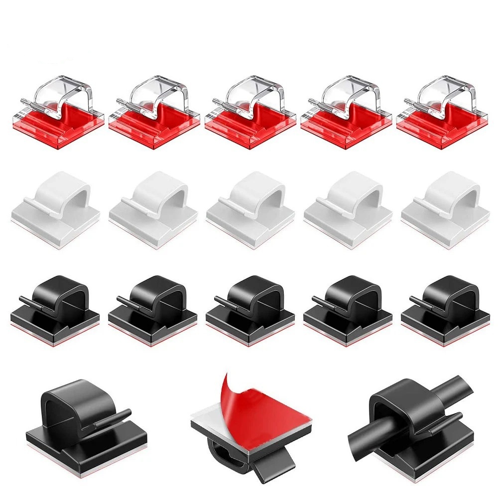 Cable Staple Clip - 50PCS Self-Adhesive Car Cable Clips Wire