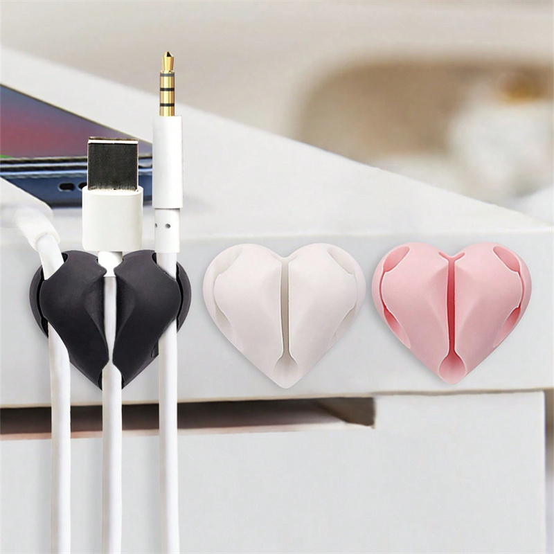 2pcs Heart-Shaped Mini Cable W - Cable Staple Clip recension och pris