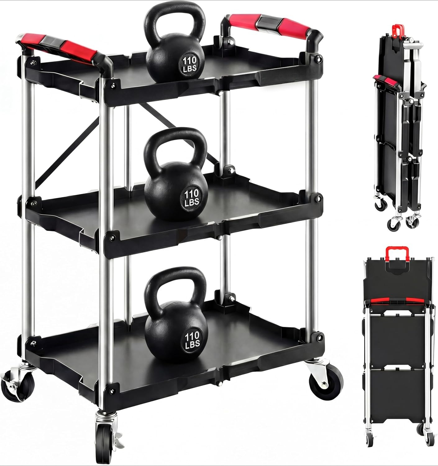 3-Shelf Foldable Rolling Utili - Home Improvements recension och pris