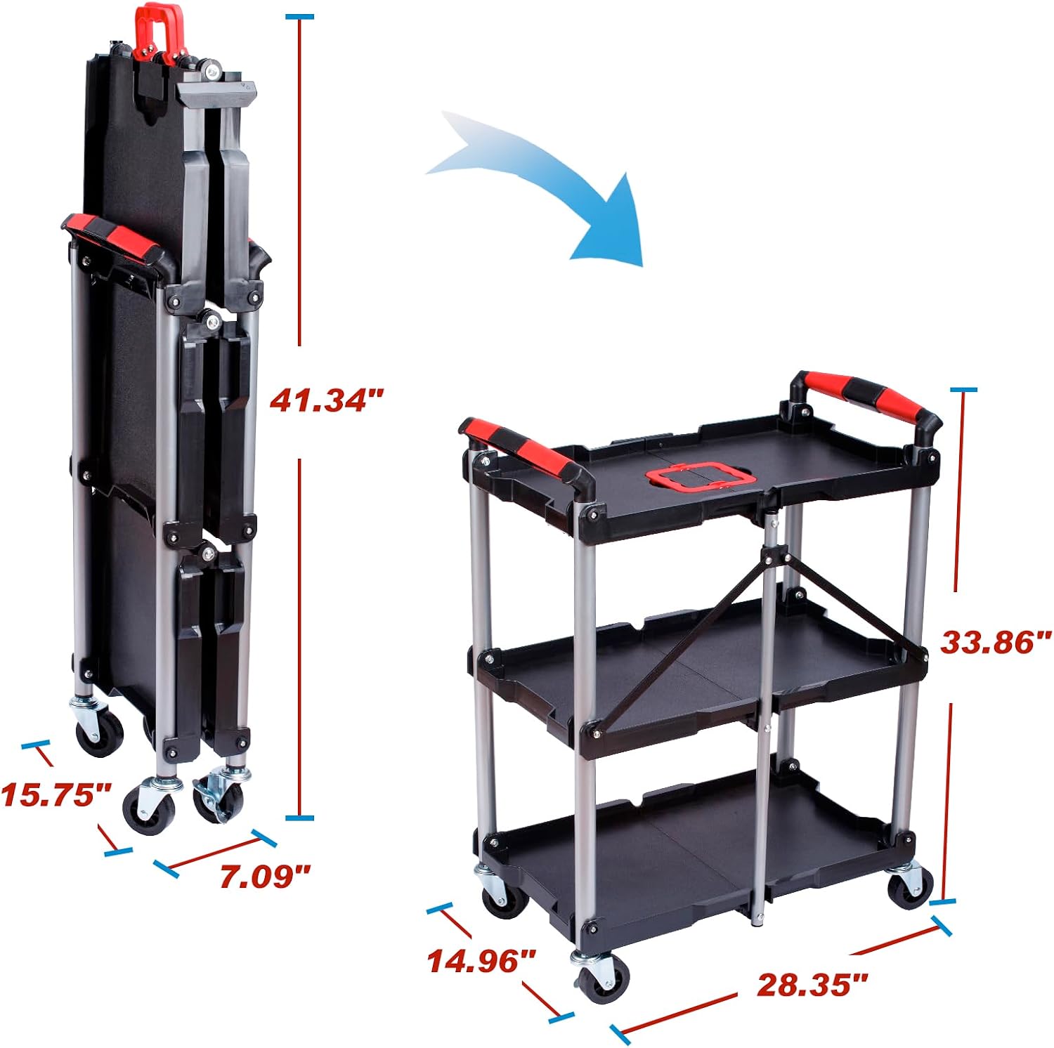 3-Shelf Foldable Rolling Utili - Home Improvements recension och pris